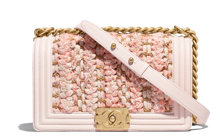 chanel le boy rosa tweed