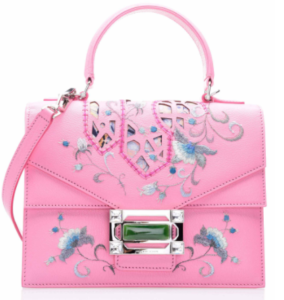 Colección Laser-cut Pink Leather Top Handle Bag