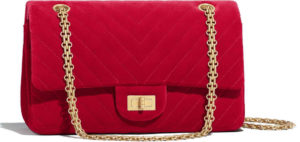 Bolso Chanel 2.55 rojo de terciopelo