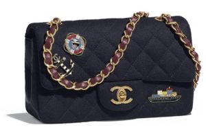Bolso Clasico chanel mini en lana y piel de cordero