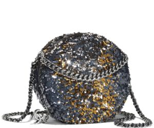 Bolso chanel redondo con lentejuelas