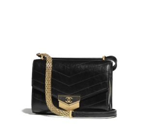 Bolso con solapa y correa piel de ternera