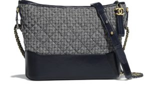 Bolso habo Gabrielle tweed azul con gris