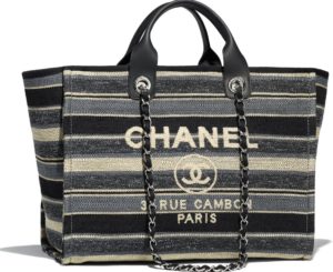 Bolso shopping en tela y piel de ternera
