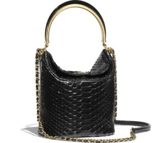 Bolso tipo cubo pitón negro