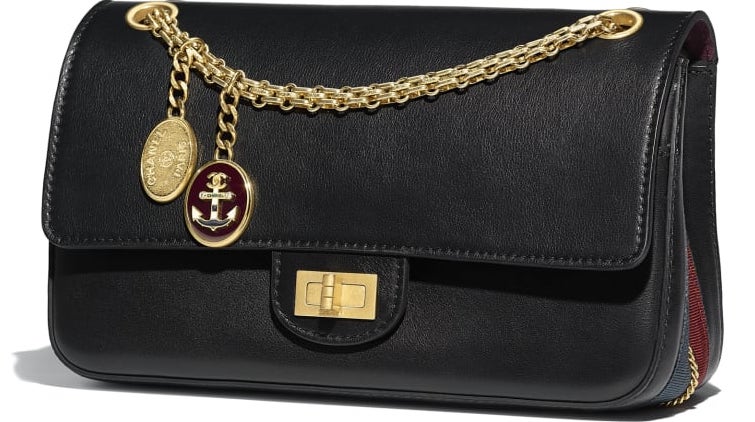 Chanel 2.55 cuero liso negro