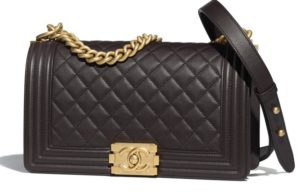 Chanel le boy mediano en piel de ternera marrón