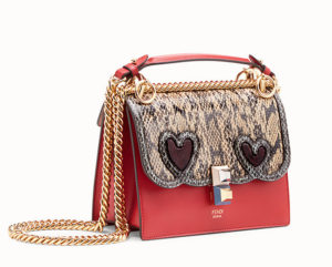 Bolso Mini Fendi Ken I rojo material serpiente