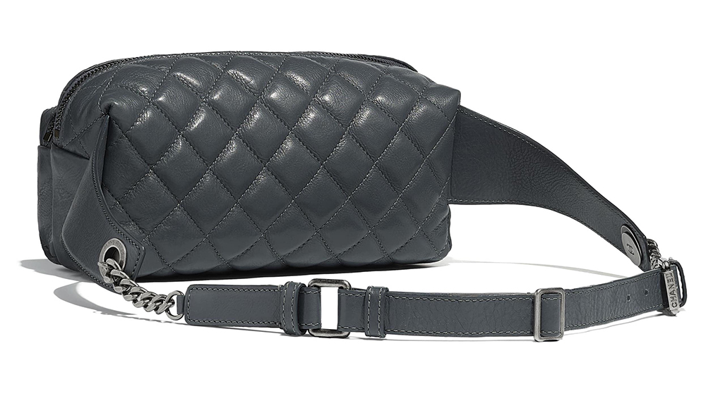 Chanel-waist-bag-gray-calfskin-