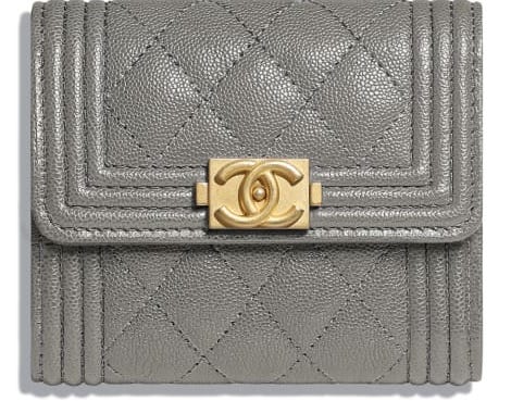 cartera chanel gris