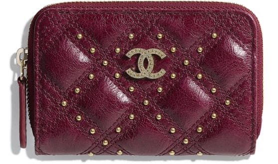 monedero chanel color burdeos