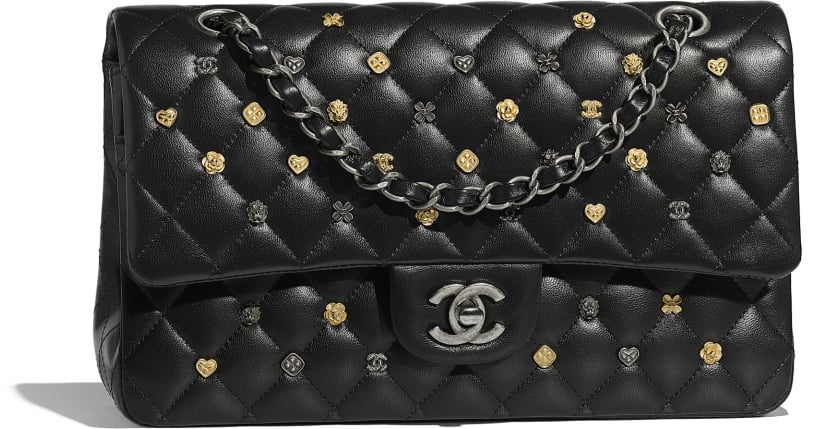 Chanel-bolso-mediano-clásico-charms-18k