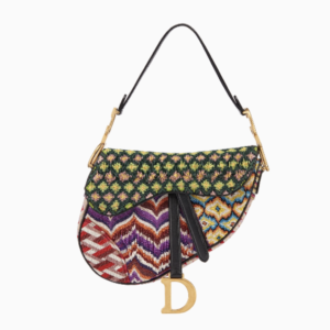 bolso saddle de Dior en tela bordado con perlas
