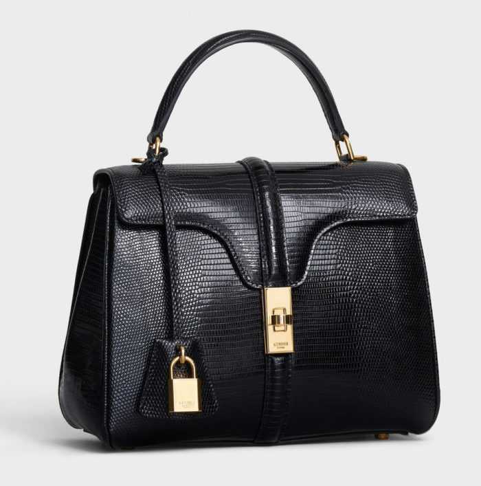 Bolso 16 celine piel de lagarto negro