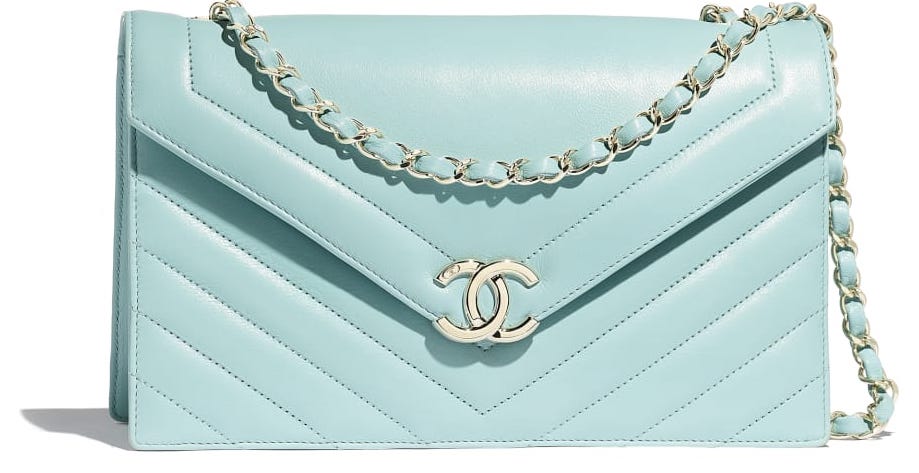Bolso Chanel piel de ternera azul