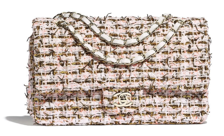 Bolso chanel tweed naranja crucero 2019