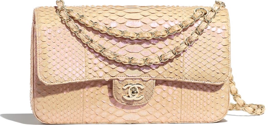 Bolso clásico Chanel en piel de pitón crucero 2019