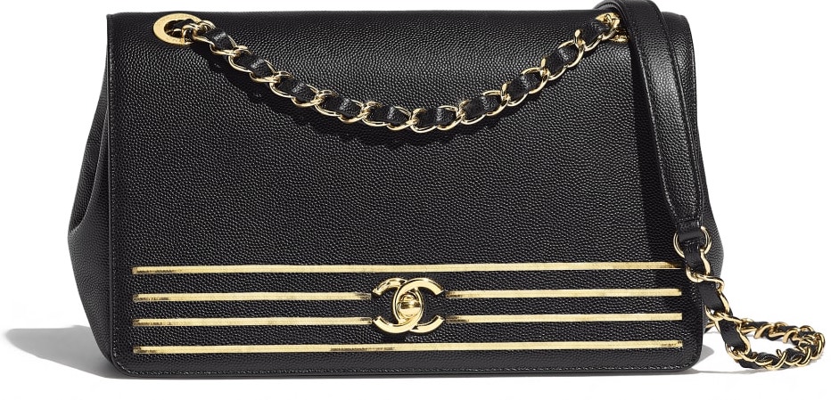 Bolso con solapa piel de ternera granulada crucero chanel 2019
