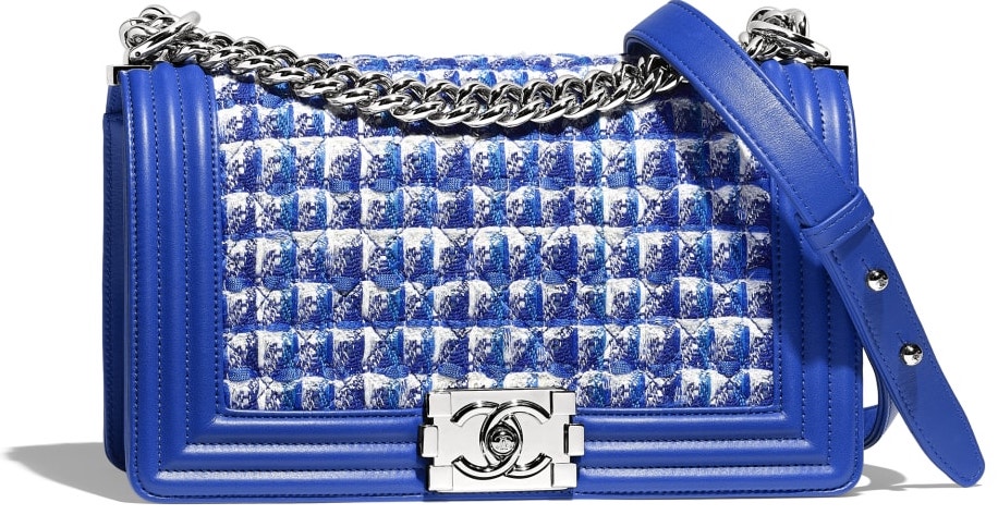 Bolso le Boy Chanel tweed azul