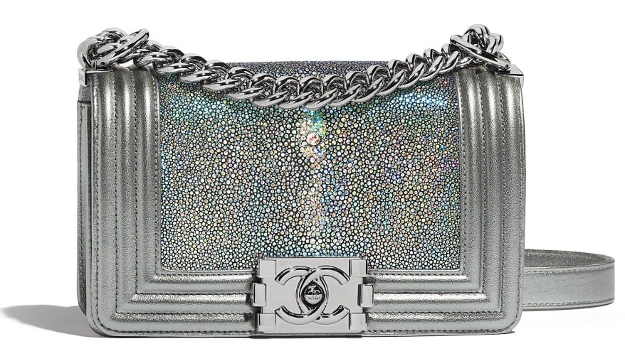 Le boy chanel galuchat plata