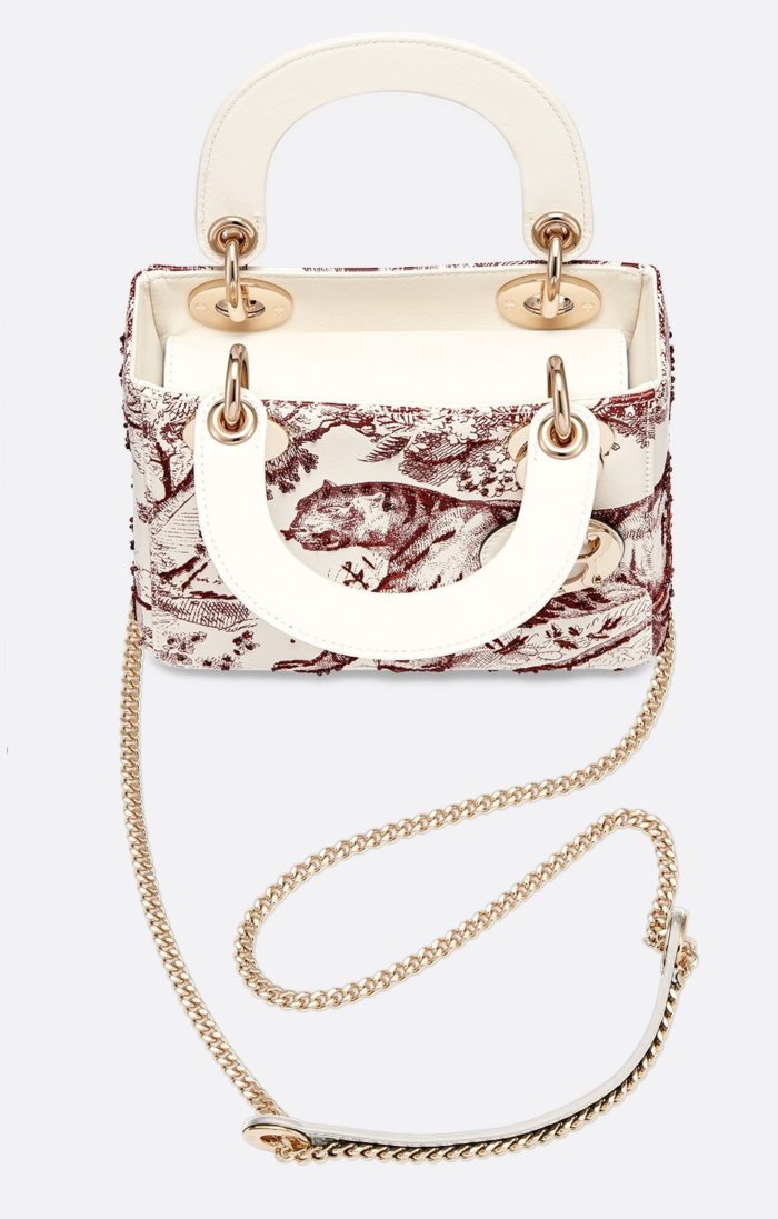 MINIBOLSO LADY DIOR TOILE DE JOUY BURDEOS