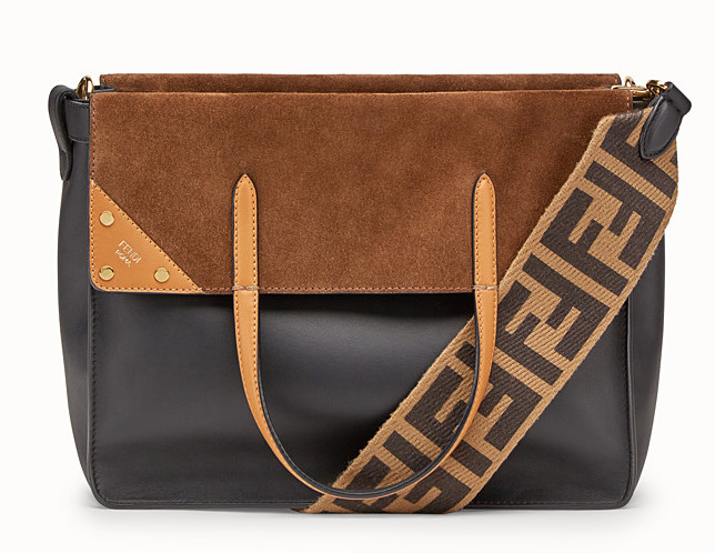 Bolso Flip de Fendi negro-ante