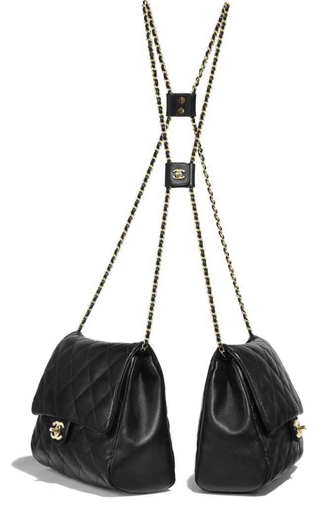 Chanel-Side-Pack grande-grande-negro-