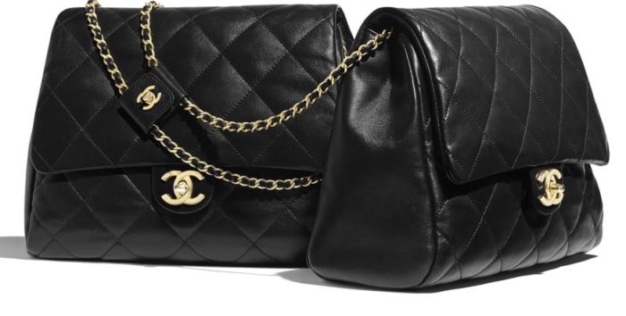 Chanel-Side-Pack grande-grande-negro
