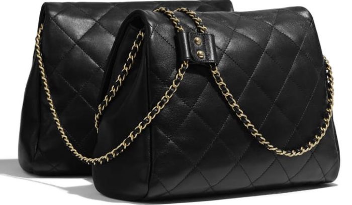 Chanel-Side-Pack grande-grande-negro-trasera