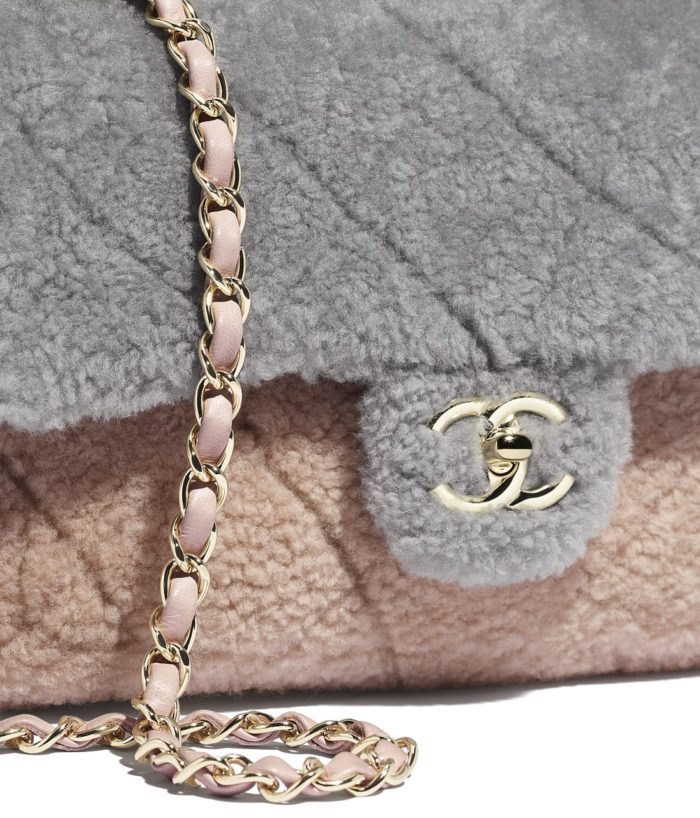 Bolso-Chanel-clásico-lana-rosa-detalles