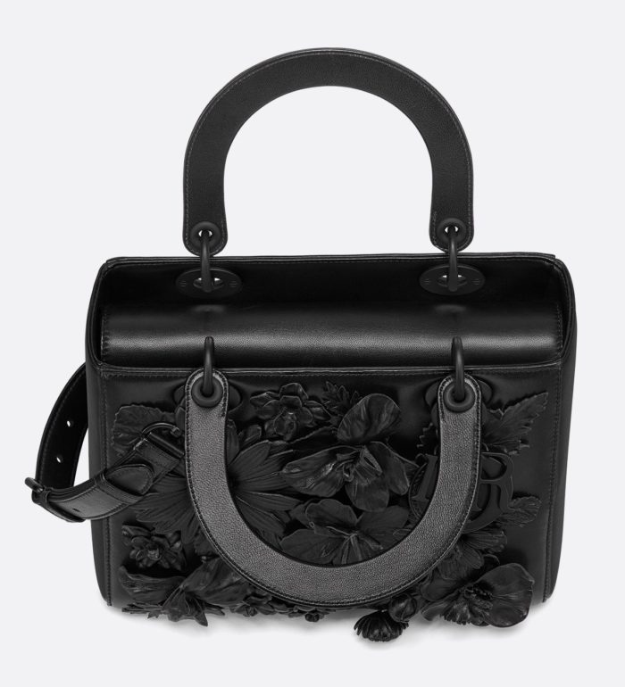 Bolso-Lady-Dior-Bordado-con-flores-negro-1