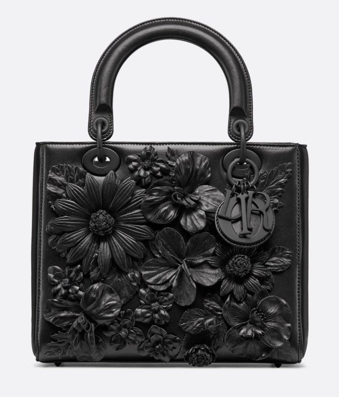 Bolso-Lady-Dior-Bordado-con-flores-negro