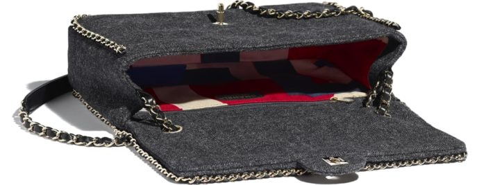 Bolso-Chanel-clasico-tweed-gris-colección-2019