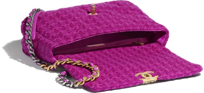 chanel-19-fuchsia-tweed-bolso-detalles