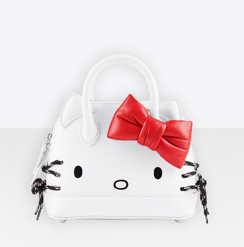 Bolso-ville-hello-kitty-Balenciaga-negro-blanco