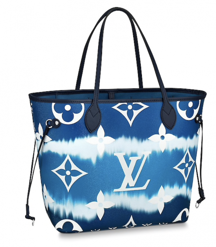 BOLSO-LOUIS-VUITTON-NEVERFULL-MM-COLECCIÓN-LV-ESCALE-COLOR-AZUL