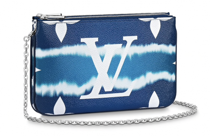 CARTERA DE MANO LV ESCALE DOUBLE ZIP AZUL