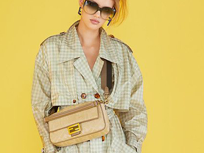 Bolso Baguette Fendi de paja