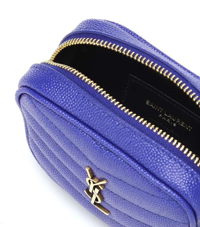 Bolso Lou baby saint laurent morado interior