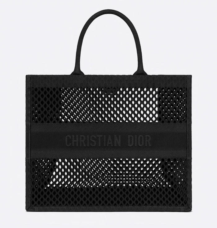 Dior-book-tote-Bordado-malla-negra