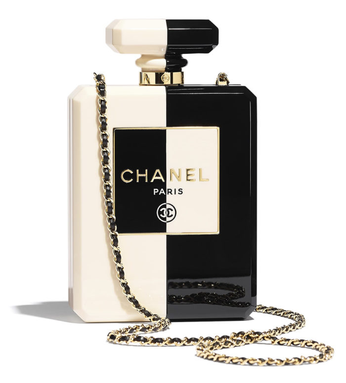 Bolsos fiesta Chanel inspirados una botella perufme