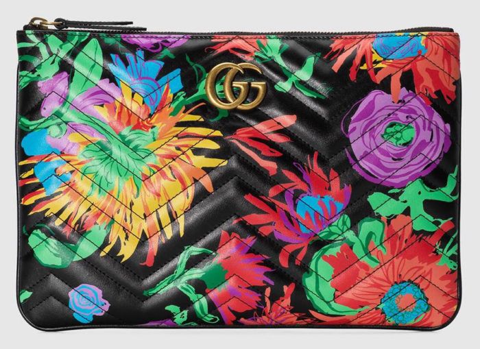 Cartera Gucci de piel GG Marmont con estampado de flores Ken Scott