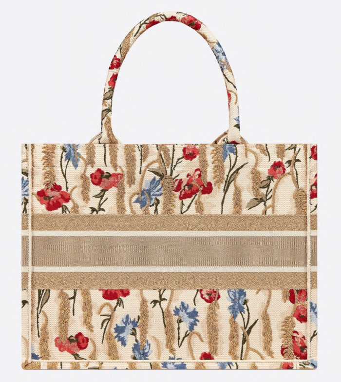 Dior Book Tote bordado Dior Hibiscus PARTE POSTERIOR