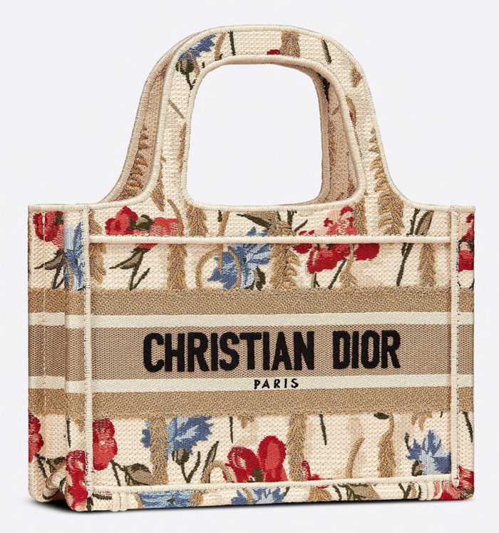 Mini Dior Book Tote bordado Dior Hibiscus
