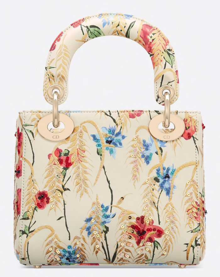 Mini Lady Dior Hibiscu parte trasera