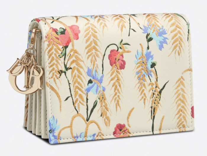 Tarjetero Lady Dior con cadena con motivo Dior Hibiscus