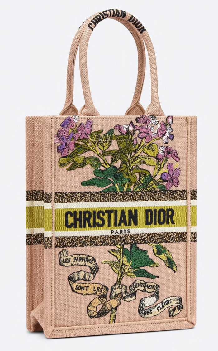 Vertical Dior Book Tote Fleurs Bibliques