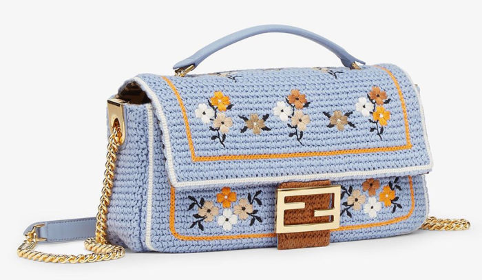 Bolso Fendi Baguette bordado con flores