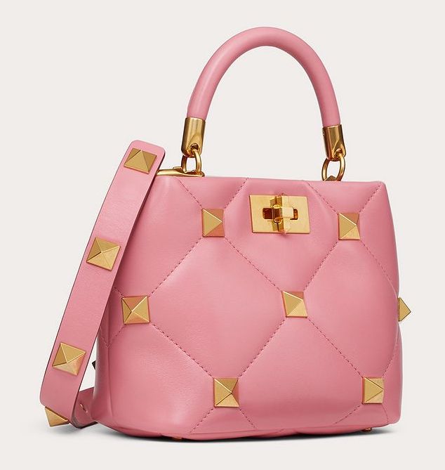 Bolso Roman Stud con asa color rosa