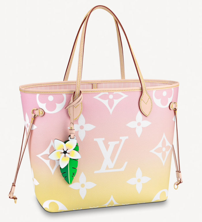louis-vuitton-bolso-neverfull-mm-colección-summer-by-the-pool-rosa-amarillo